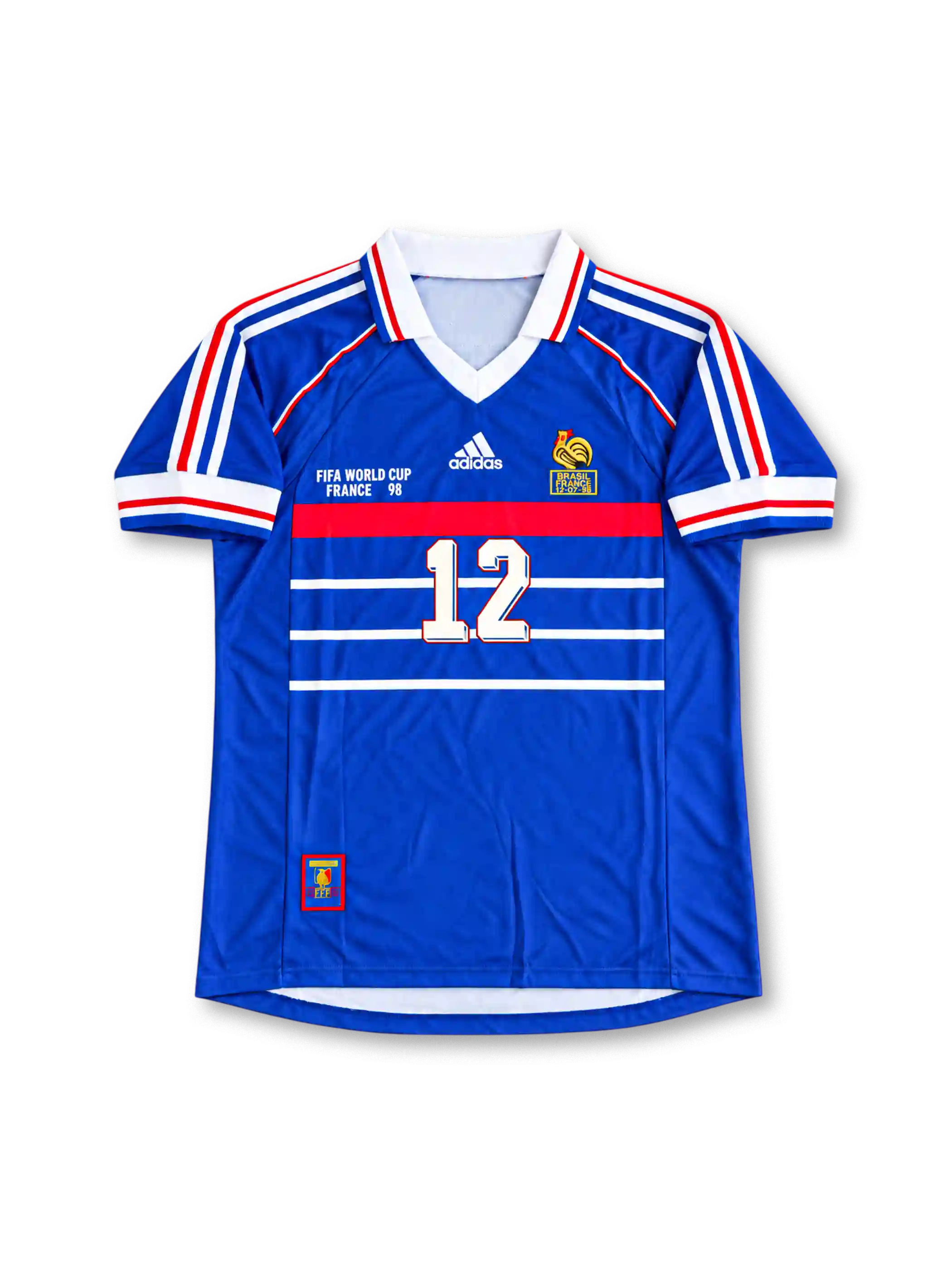 1998年FIFAワールドカップ フランス代表ホームユニフォーム アンリ12番 adidas製ブルーのサッカージャージ