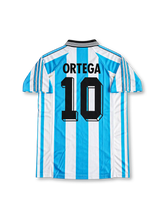1998年FIFAワールドカップ アルゼンチン代表ホームユニフォーム オルテガ10番 adidas製ブルーとホワイトのストライプ柄サッカージャージ