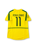 2002年日韓FIFAワールドカップ ブラジル代表ホームユニフォーム ロナウジーニョ11番 Nike製イエロー×グリーンのサッカージャージ