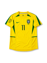 2002年日韓FIFAワールドカップ ブラジル代表ホームユニフォーム ロナウジーニョ11番 Nike製イエロー×グリーンのサッカージャージ