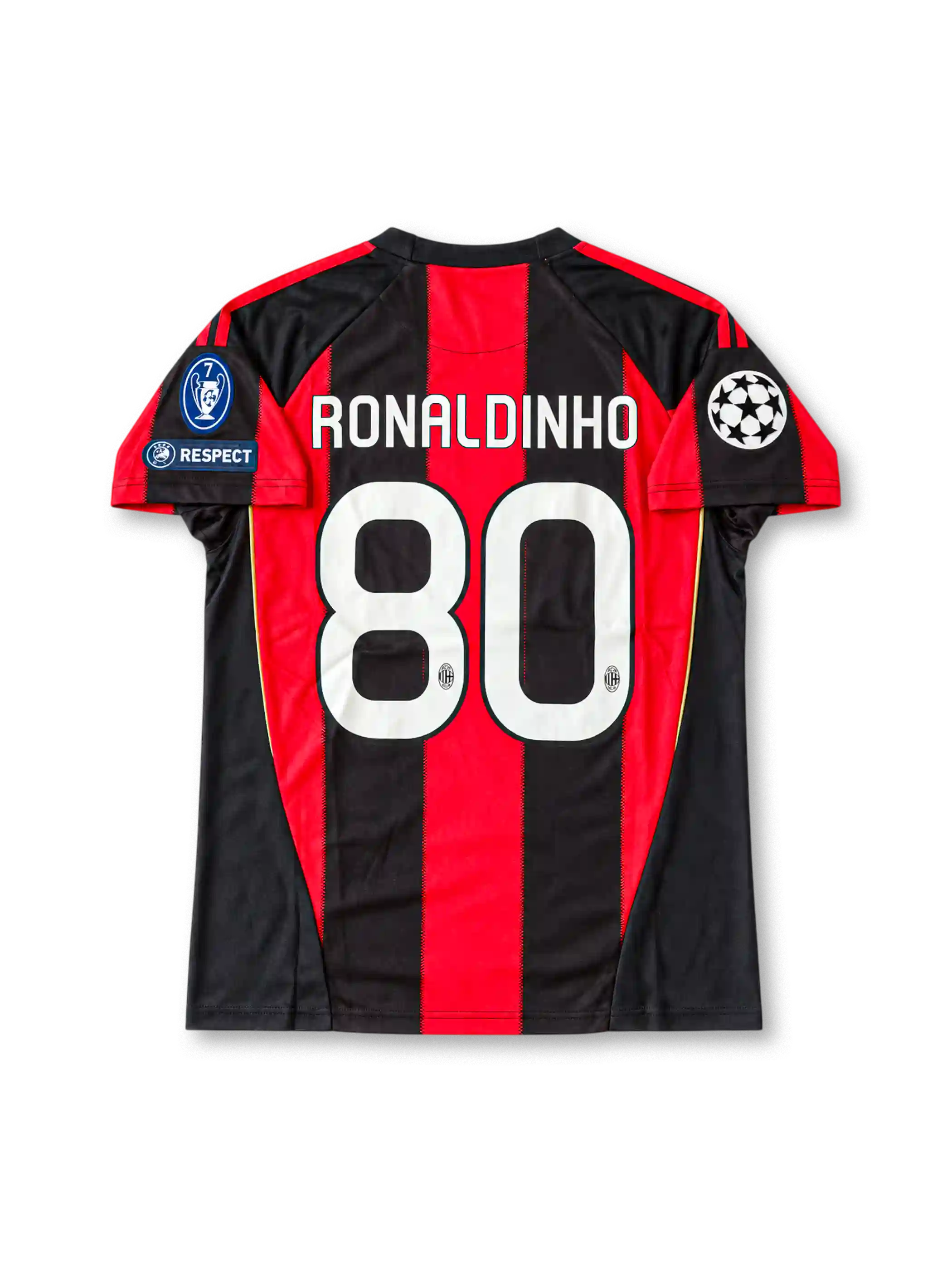 ACミラン 2010/11 ホームユニフォーム チャンピオンズリーグパッチ付き ロナウジーニョ背番号80