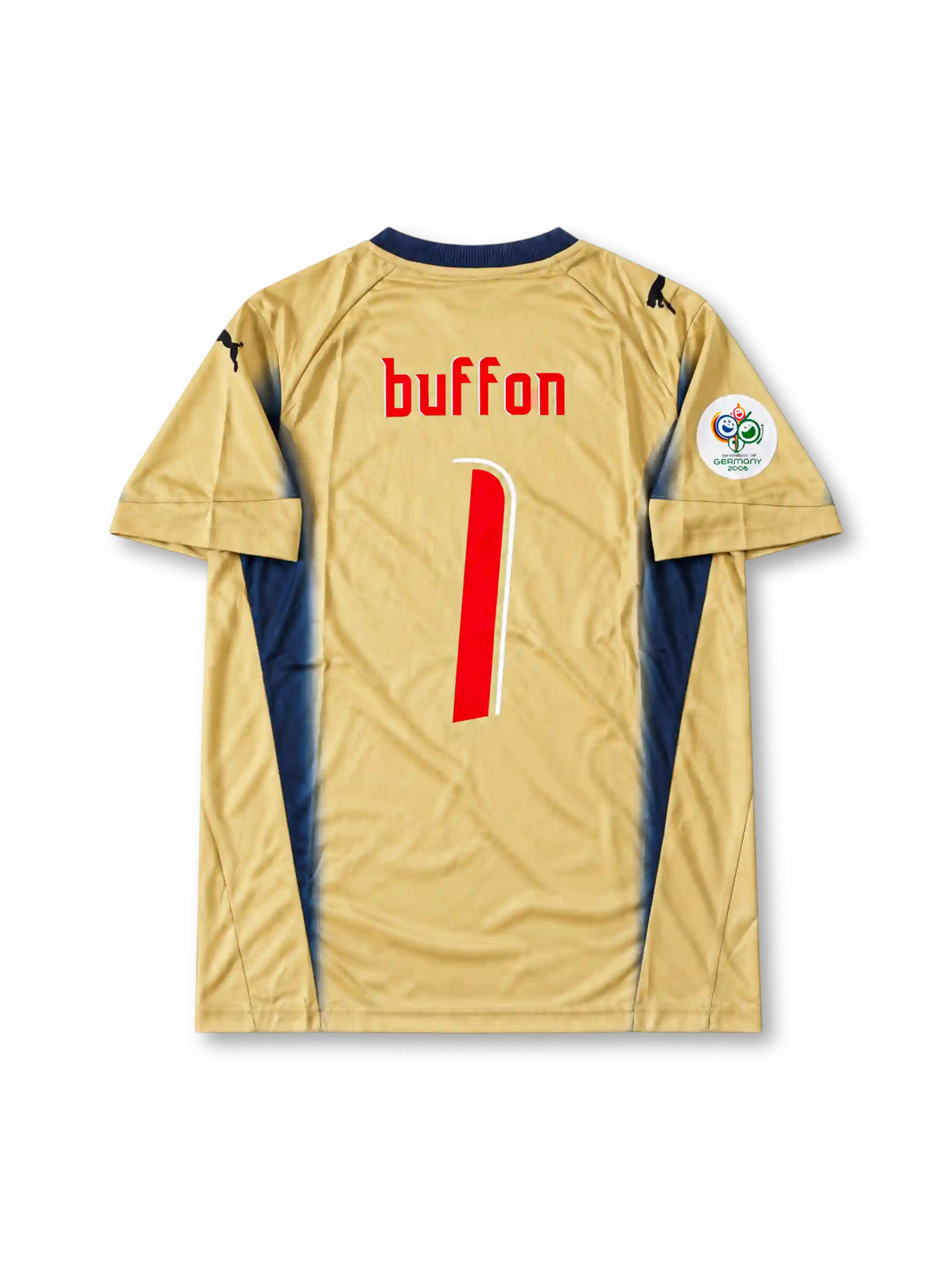 イタリア代表 2006 ゴールキーパーユニフォーム ゴールド ドイツW杯パッチ付き ブッフォン背番号1