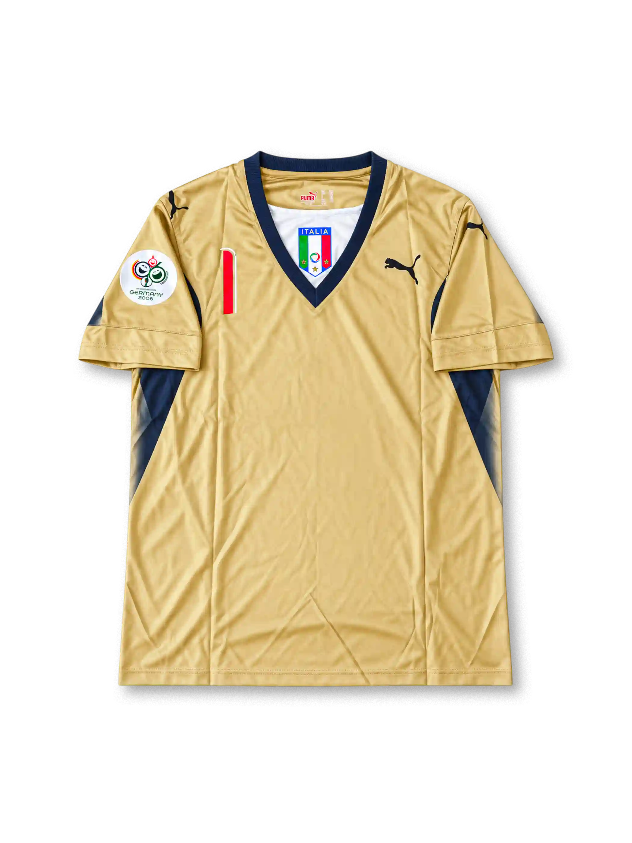 イタリア代表 2006 ゴールキーパーユニフォーム ゴールド ドイツW杯パッチ付き ブッフォン背番号1