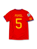 スペイン代表 2010 ホームユニフォーム 赤 南アフリカW杯パッチ付き プジョル背番号5