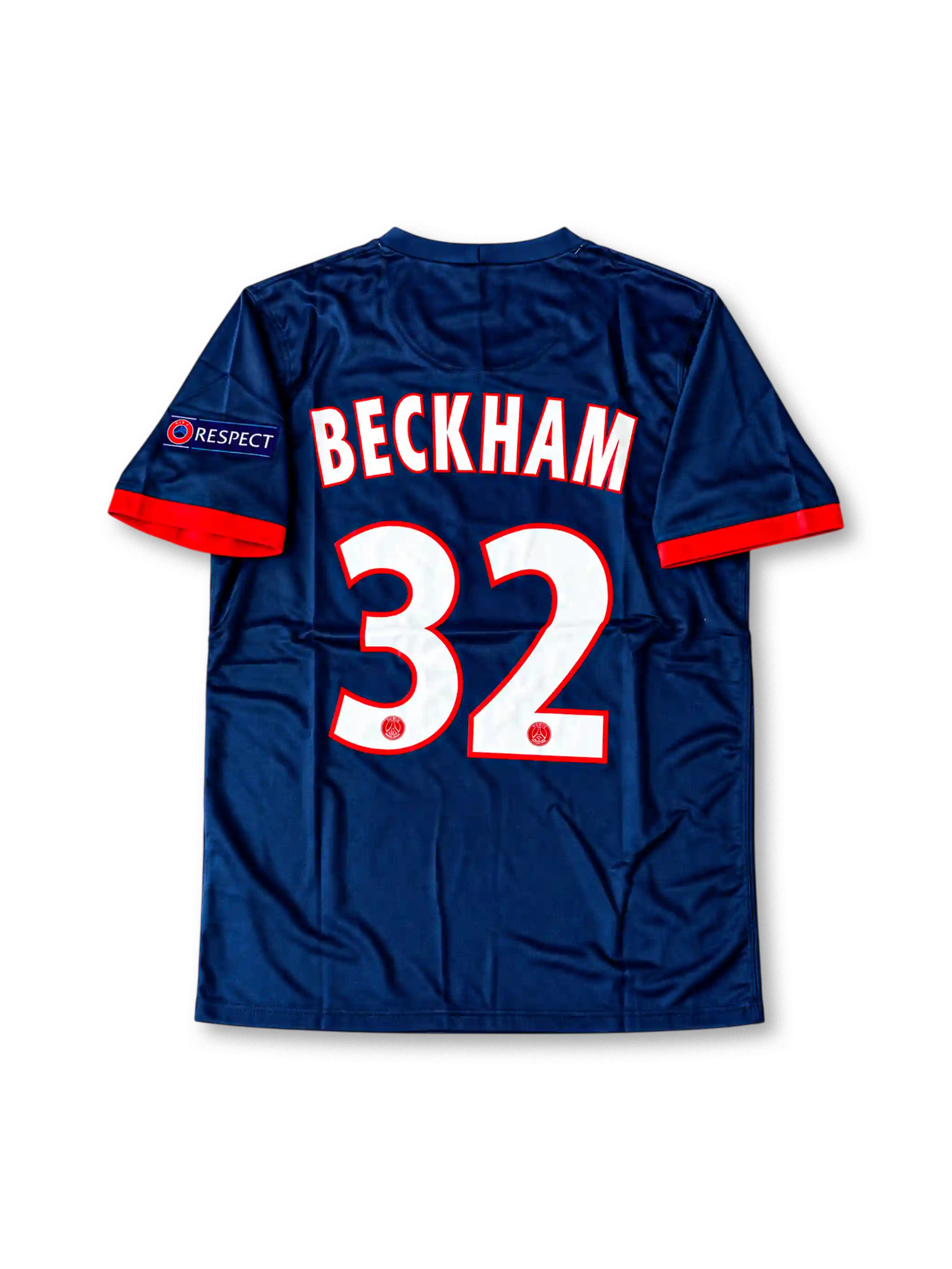 パリ・サンジェルマン 2013/14 ホームユニフォーム ネイビーに白と赤のブロック ベッカム背番号32