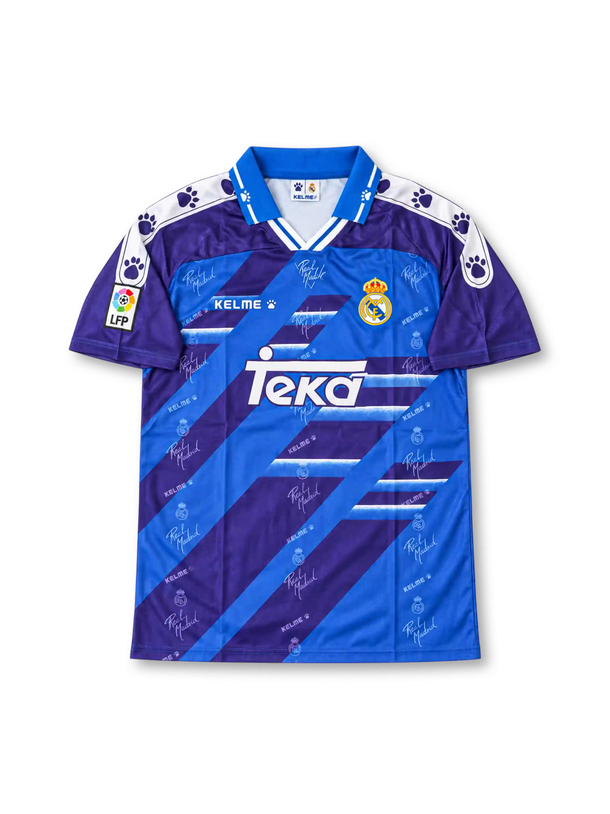 1994-96 レアル・マドリード アウェイユニフォーム レドンド6番 パープル ブルー Kelme Teka