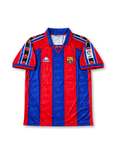 1996/97 FCバルセロナ ホームユニフォーム ロナウド9番 ブルー ガーネット ストライプ Kappa