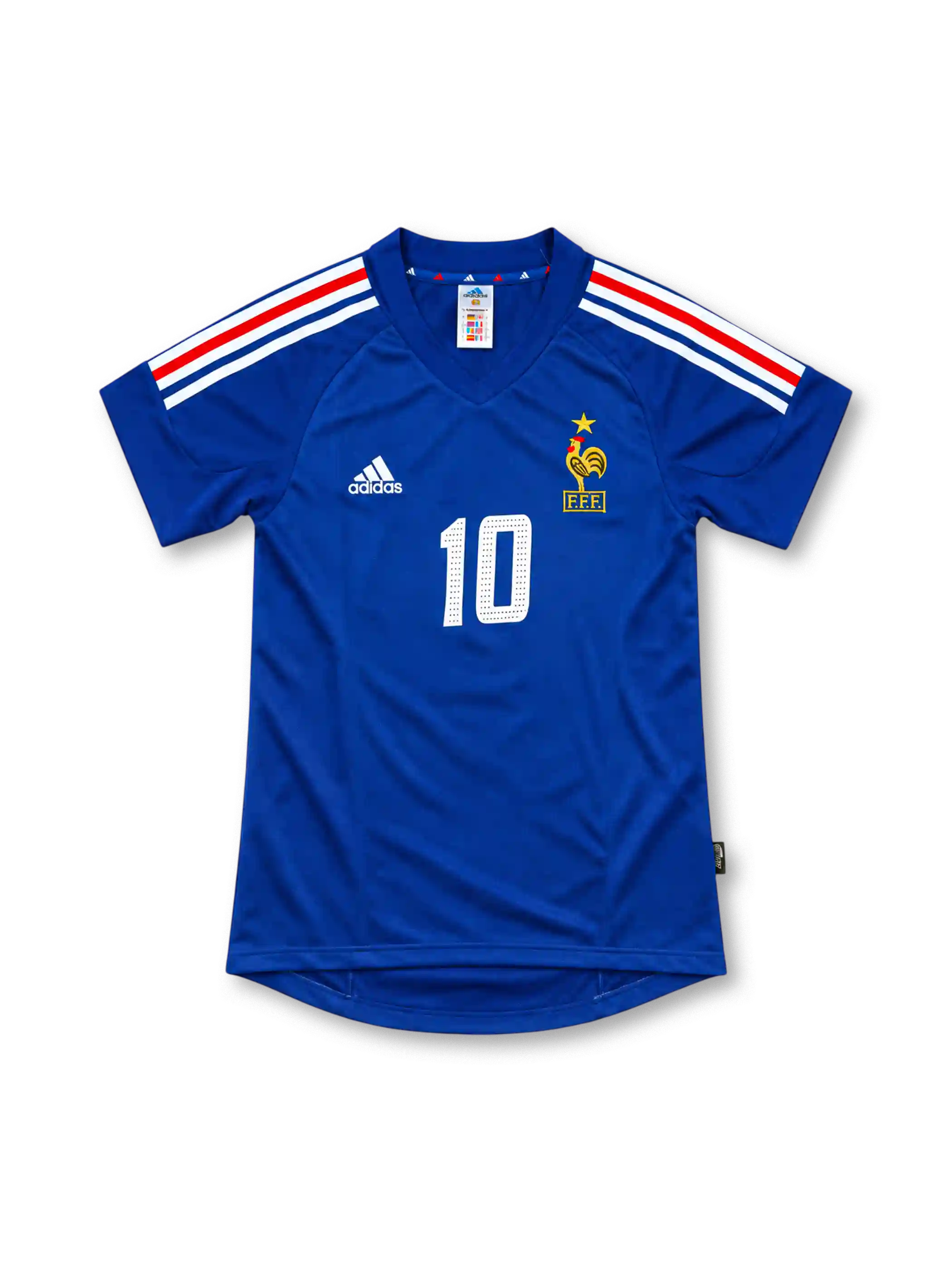 2002 フランス代表 ホームユニフォーム ジダン10番 ロイヤルブルー トリコロール adidas