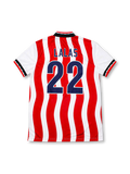 1994 アメリカ代表 ホームユニフォーム ラロス22番 レッド ホワイト 波打つストライプ adidas 1994年W杯