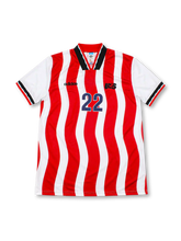 1994 アメリカ代表 ホームユニフォーム ラロス22番 レッド ホワイト 波打つストライプ adidas 1994年W杯