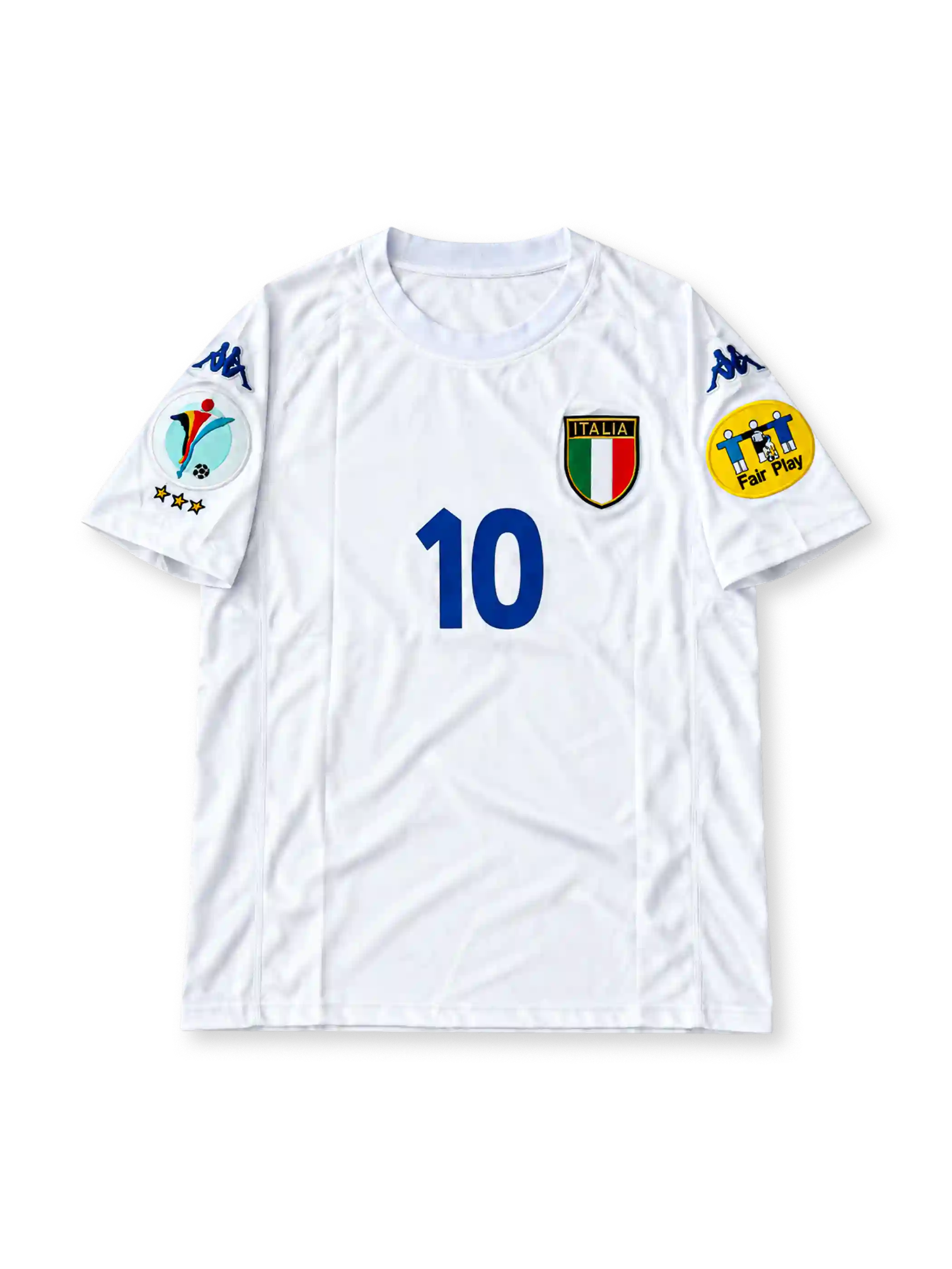 イタリア代表 2000 アウェイユニフォーム 白 ユーロ2000パッチ付き デル・ピエロ背番号10