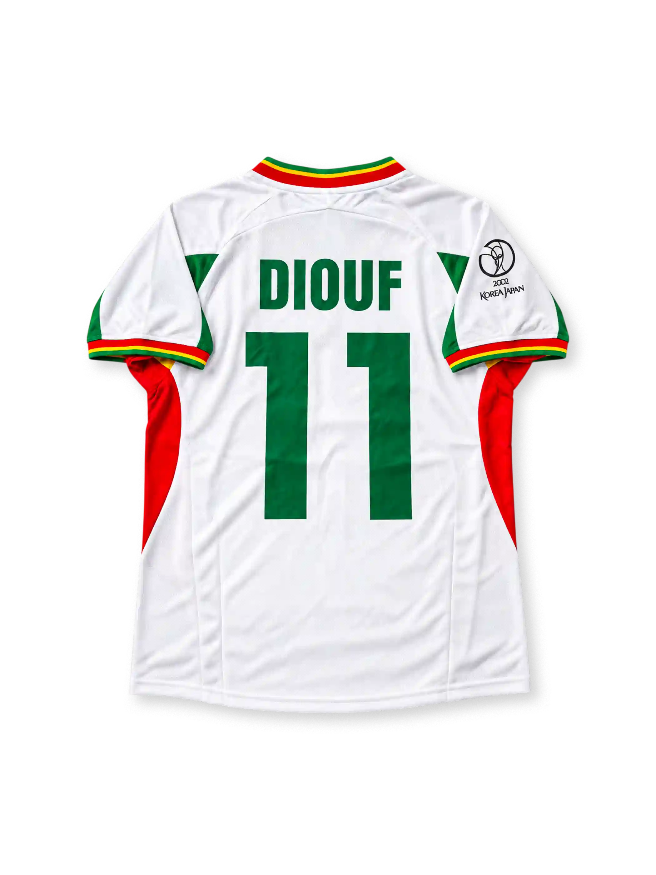2002 セネガル代表 ホームユニフォーム ディウフ11番 ホワイト グリーン レッド le coq sportif 2002年W杯