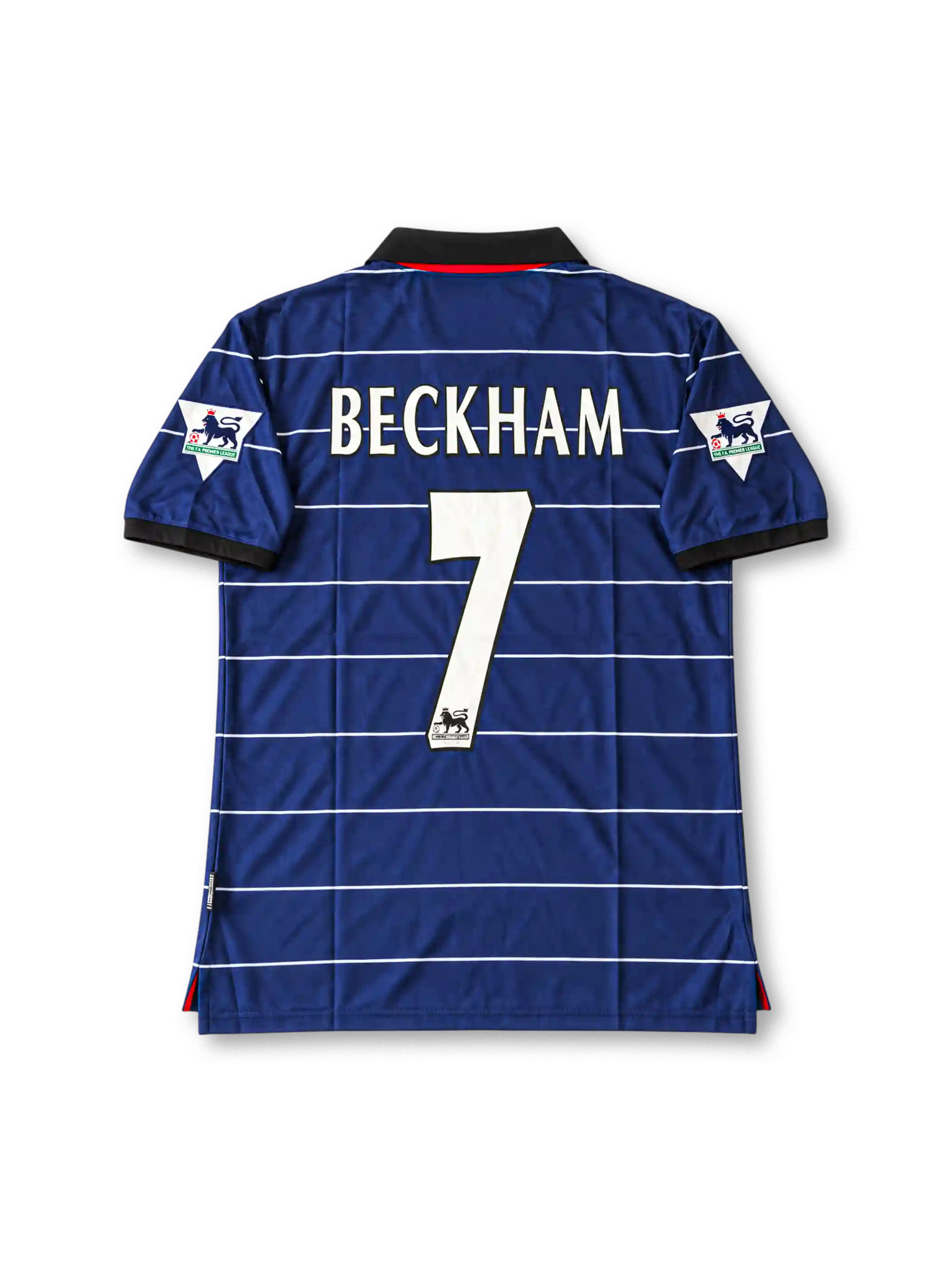 1999/00 マンチェスター・ユナイテッド アウェイユニフォーム ベッカム7番 ネイビー ボーダー SHARP digital UMBRO