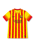 2013/14 FCバルセロナ アウェイユニフォーム メッシ10番 セニェラ イエロー レッド QATAR AIRWAYS Nike