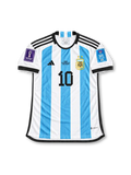 アルゼンチン代表 2022 W杯決勝 ユニフォーム スカイブルーと白の縦縞 フランス戦の試合情報入り メッシ背番号10