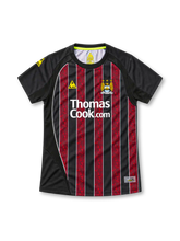 マンチェスター・シティ 2008-09 アウェイ ユニフォーム レッド ブラック ストライプ Thomas Cook.com ル・コック・スポルティフ
