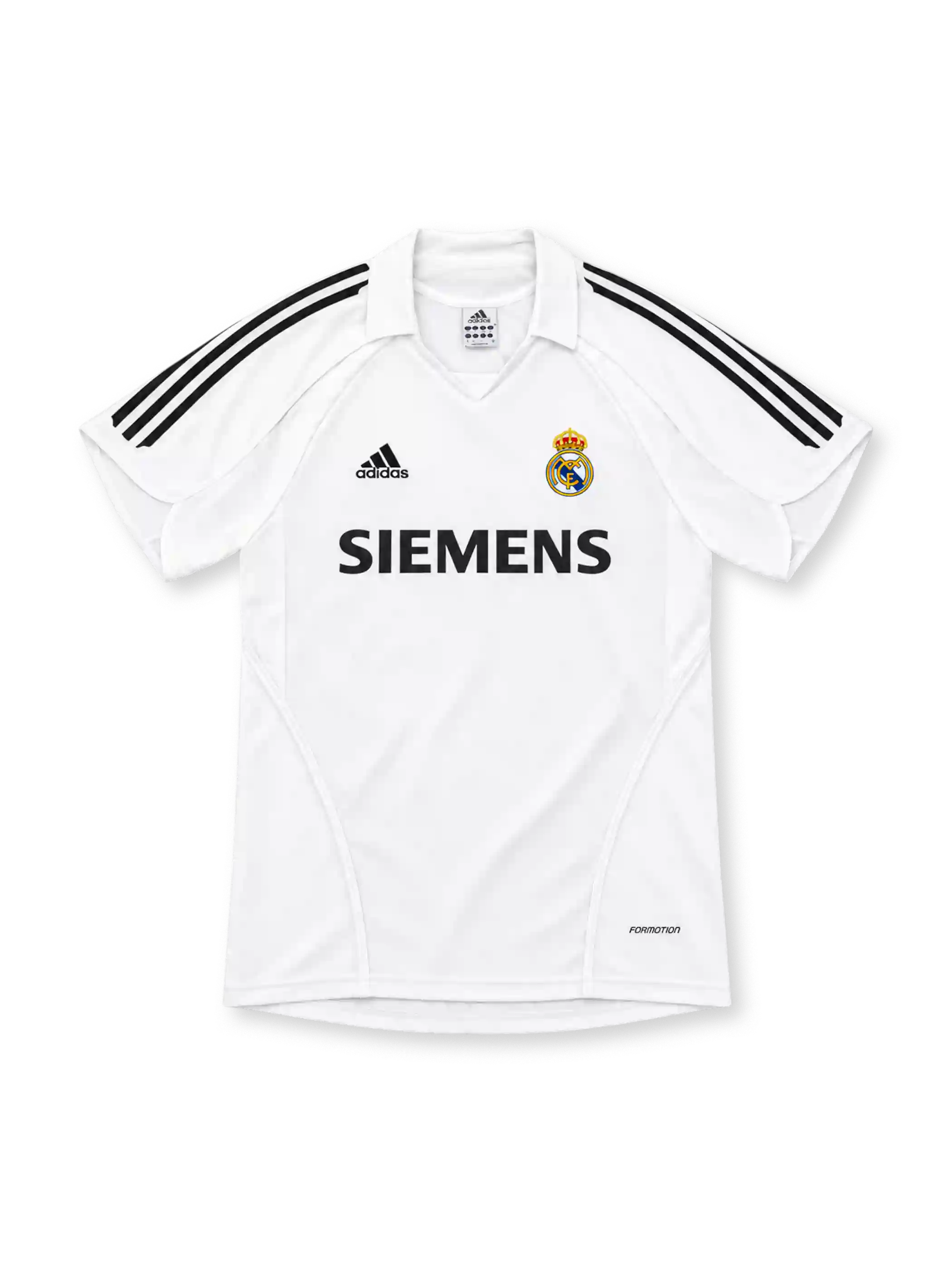 レアル・マドリード 2005-06 ホーム ユニフォーム ホワイト ポロ襟 ブラック3本ライン SIEMENS アディダス