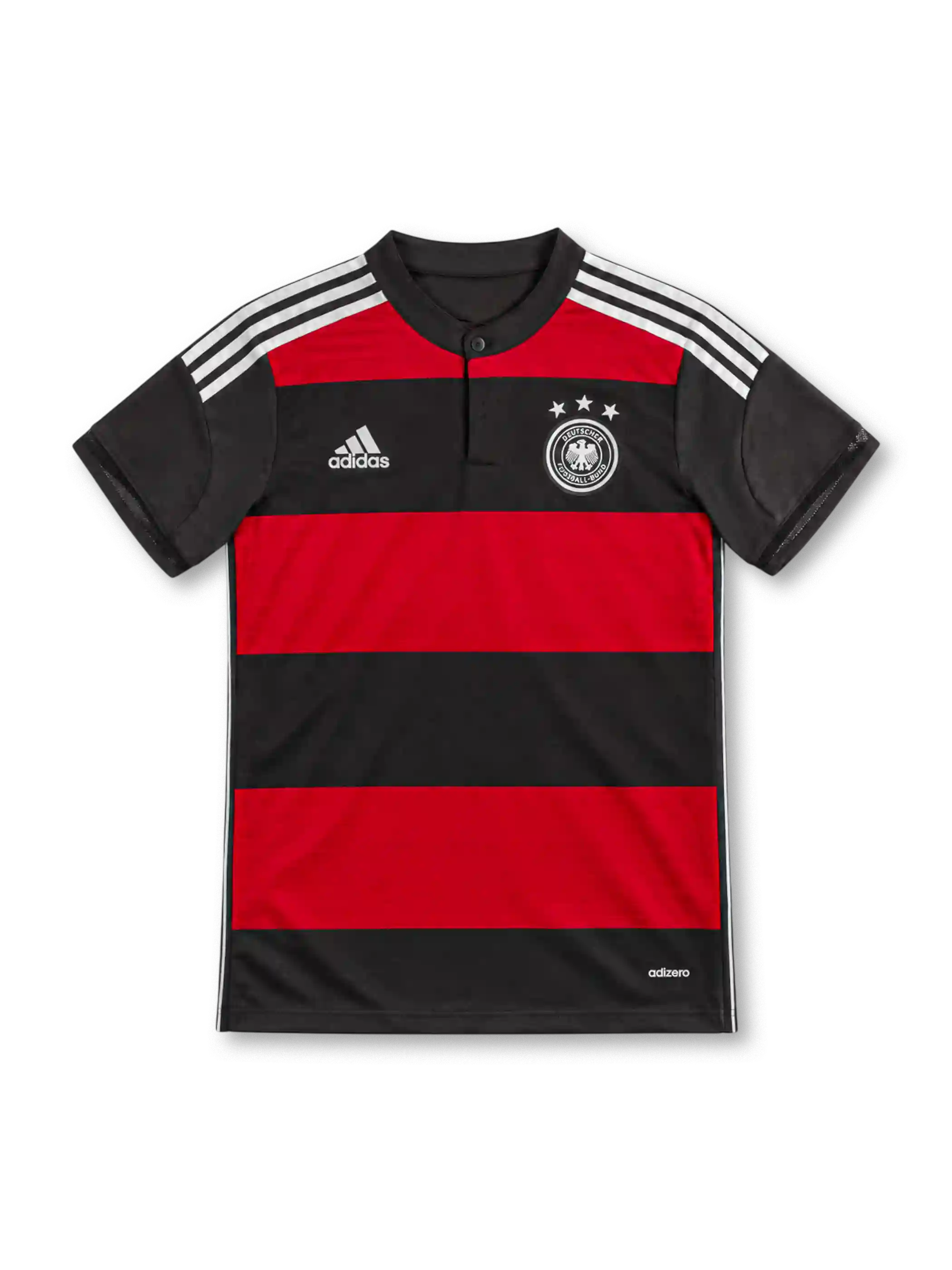 ドイツ代表 2014 アウェイ ユニフォーム レッド ブラック ボーダー ヘンリーネック DFB アディダス