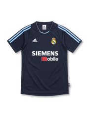 レアル・マドリード 2003/04 アウェイユニフォーム ネイビー スカイブルーのスリーストライプ アディダス製 SIEMENS mobileスポンサー