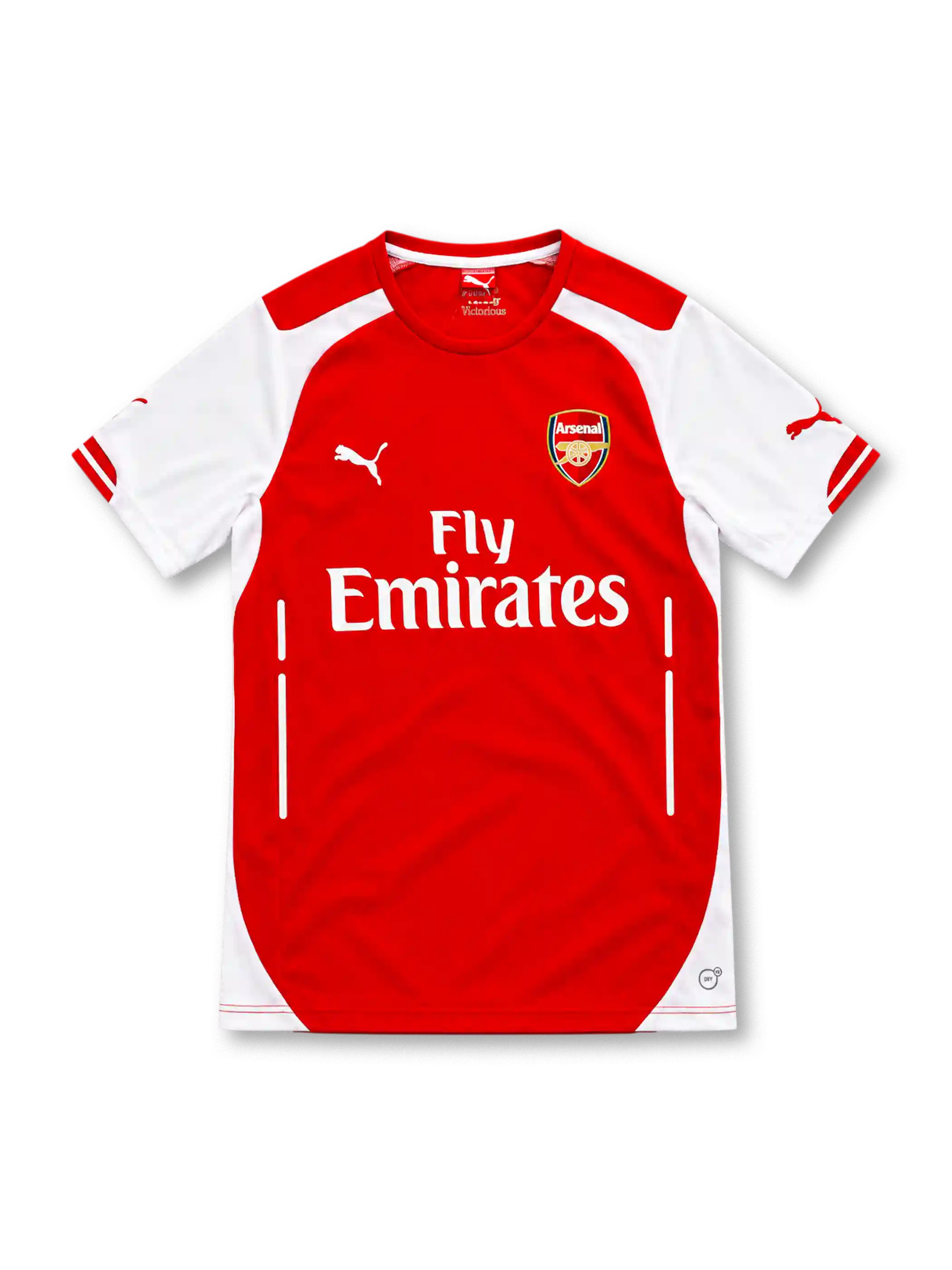 アーセナル 2014/15 ホームユニフォーム レッド 白袖 白サイドパネル プーマ製 Fly Emiratesスポンサー