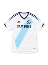 チェルシー 2012/13 アウェイユニフォーム ホワイト スカイブルーのサッシュ ネイビーのVネック アディダス製 SAMSUNGスポンサー