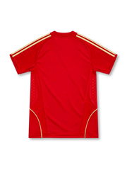 2008 スペイン代表 ホーム adidas製 金色の3本ラインが入った赤いレトロサッカーユニフォーム