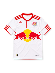 2010 ニューヨーク・レッドブルズ ホーム adidas製 胸に2頭の赤い牛のロゴが入った白いレトロサッカーユニフォーム