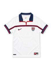 1998 アメリカ代表 ホーム Nike製 胸に紺と赤の帯が入った白いレトロサッカーユニフォーム