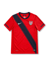 2011 アメリカ代表 アウェイ Nike製 斜めの紺のサッシュが入った赤いレトロサッカーユニフォーム