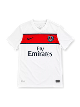 11/12 パリ・サンジェルマン アウェイ Nike製 赤い胸帯とFly Emiratesロゴが入った白いレトロサッカーユニフォーム