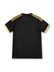 15/16 ユヴェントス サード adidas製 金色の3本ラインとJeepロゴが入った黒いレトロサッカーユニフォーム