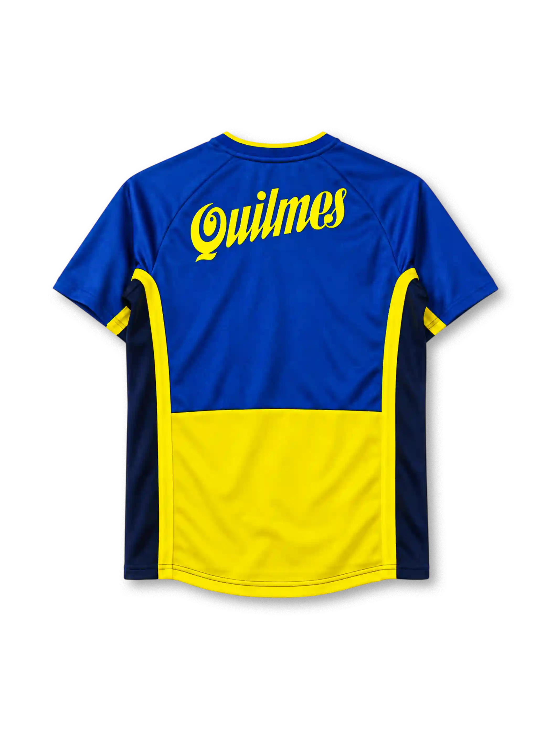 01/02 ボカ・ジュニアーズ ホーム Nike製 黄色の太い帯とQuilmesロゴが入ったロイヤルブルーのレトロサッカーユニフォーム