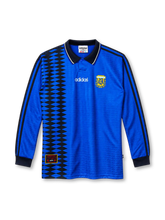 1994 アルゼンチン代表 アウェイ 長袖 adidas製 黒いダイヤ柄とAFAエンブレムが入った青いレトロサッカーユニフォーム