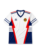 ユーゴスラビア代表 1990年イタリアW杯 アウェイジャージ(ホワイト×レッド×ネイビー、adidas)