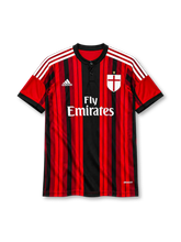 ACミラン 2014/15シーズン ホームユニフォーム(adidas製、赤黒ストライプ、Fly Emiratesスポンサー)