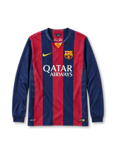 2014-15 バルセロナ ホームジャージ 長袖 Nike Qatar Airways サッカーユニフォーム