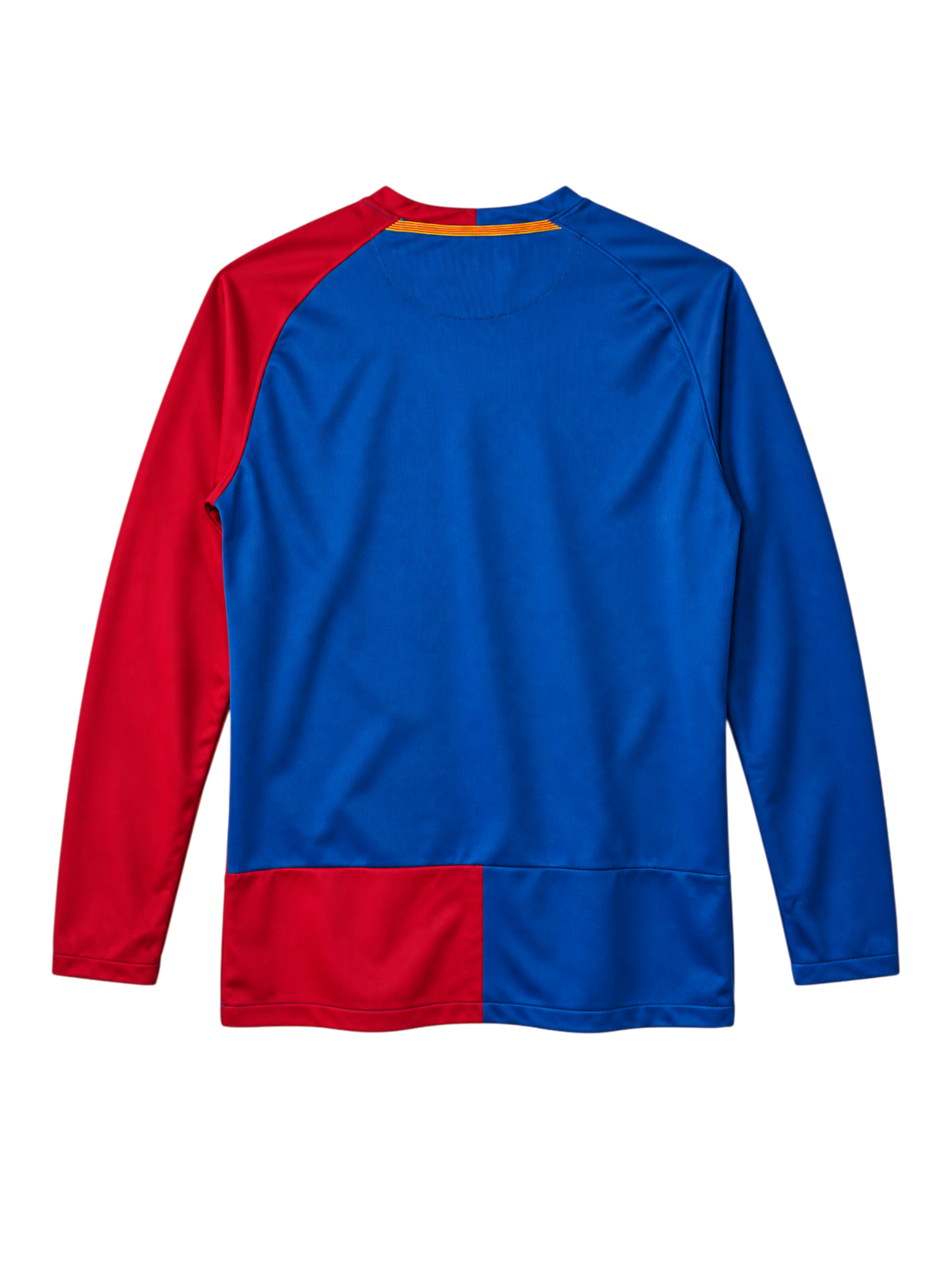 FCバルセロナ 2008-09 ホーム 長袖ユニフォーム 青とえんじのハーフデザイン UNICEFロゴとローマ決勝刺繍入り