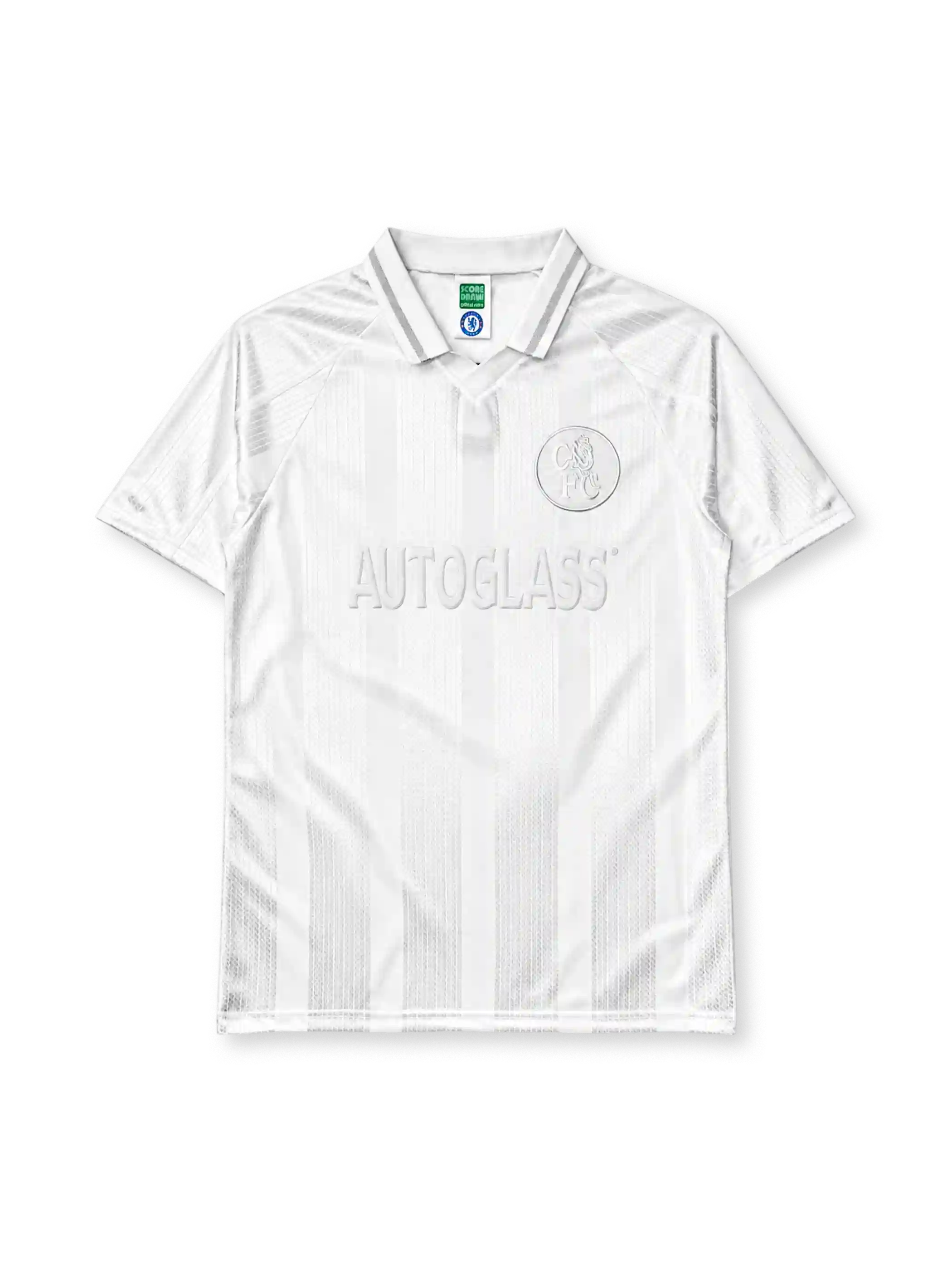 チェルシー 1998/99 アウェイユニフォーム 白 トーンオントーンストライプ AUTOGLASSスポンサー CFCエンブレム付き