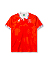 オランダ代表 1996 ホームユニフォーム オレンジ 透かし写真プリント ロット製 ユーロ96モデル KNVBエンブレム