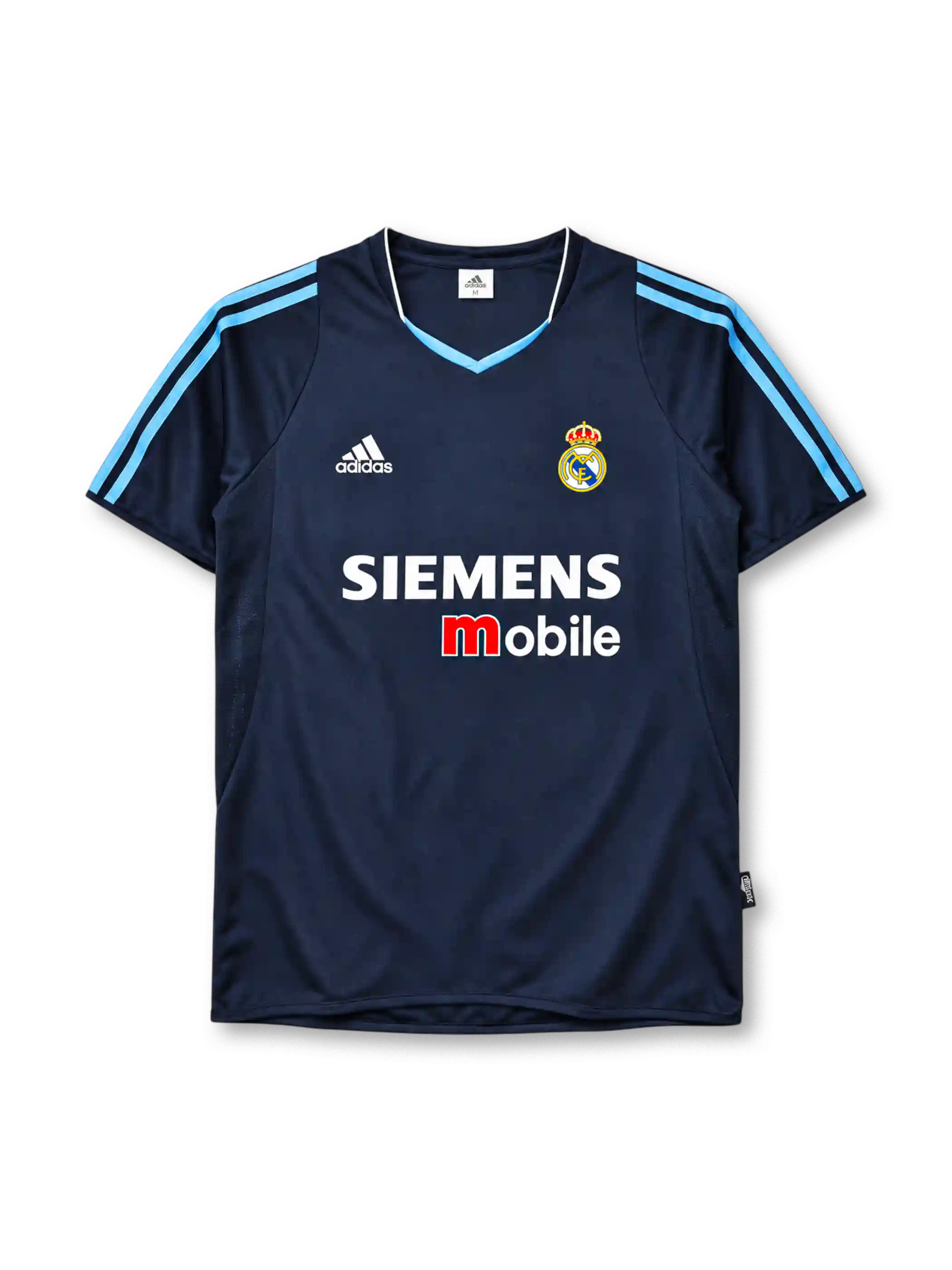 レアル・マドリード 2003/04 アウェイユニフォーム ネイビー 水色スリーストライプ アディダス製 SIEMENS mobileスポンサー