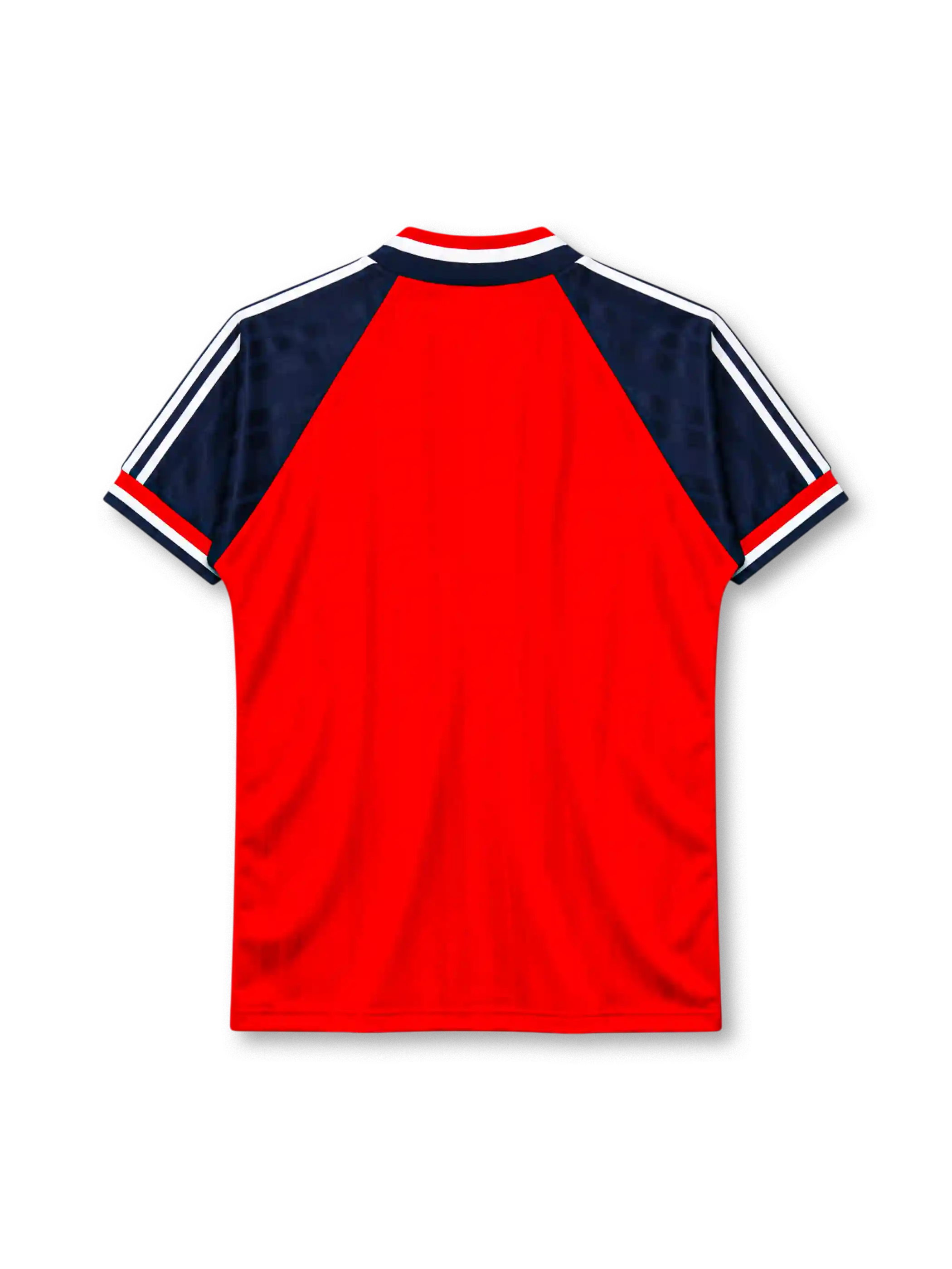 ノルウェー代表 1994 ホームユニフォーム レッド ネイビーショルダー 白ストライプ アディダス製 アメリカW杯モデル