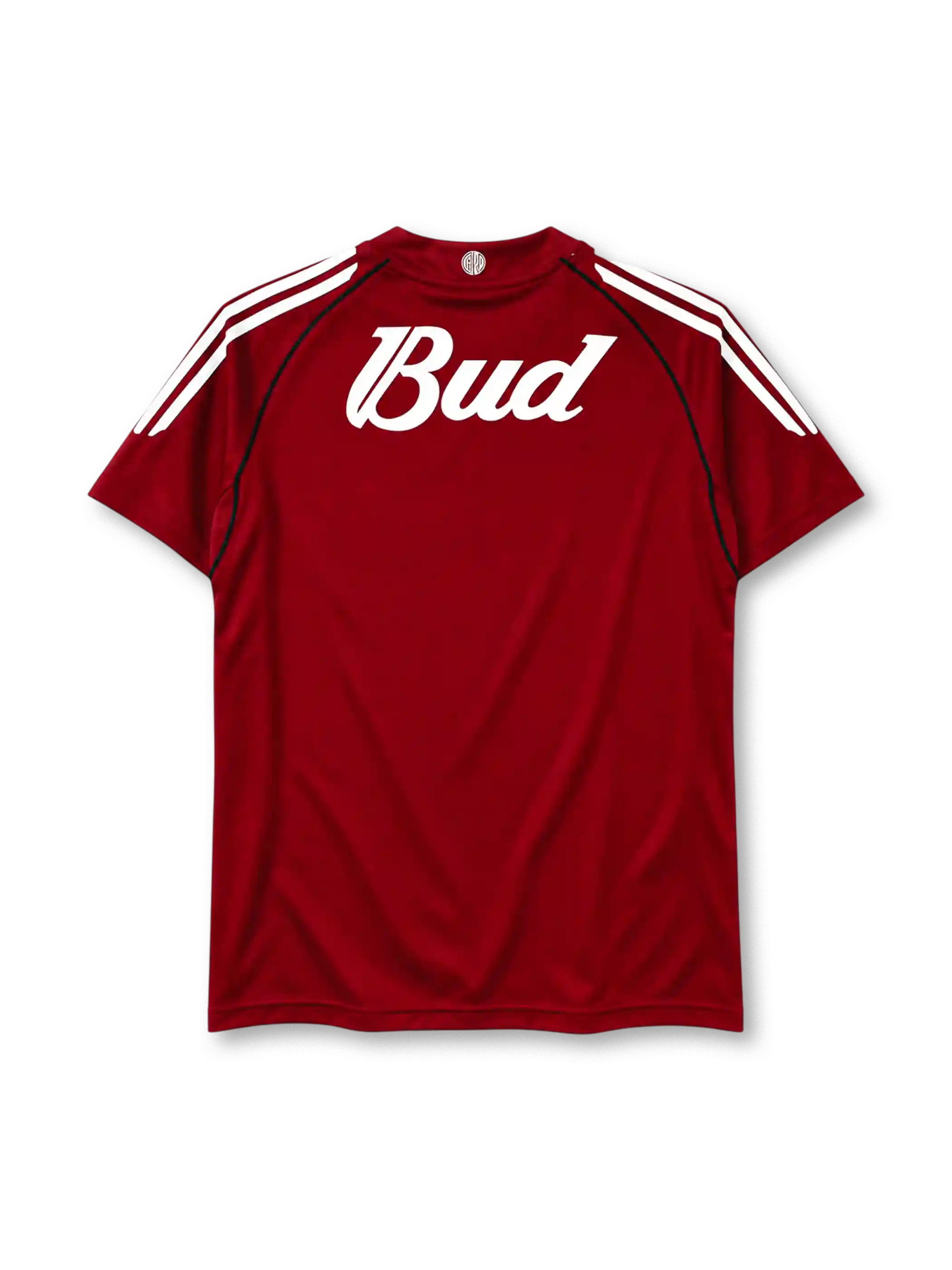 リーベル・プレート 2005-06 アウェイ ユニフォーム 深紅に白と黒の縦縞 Budweiserロゴ入り