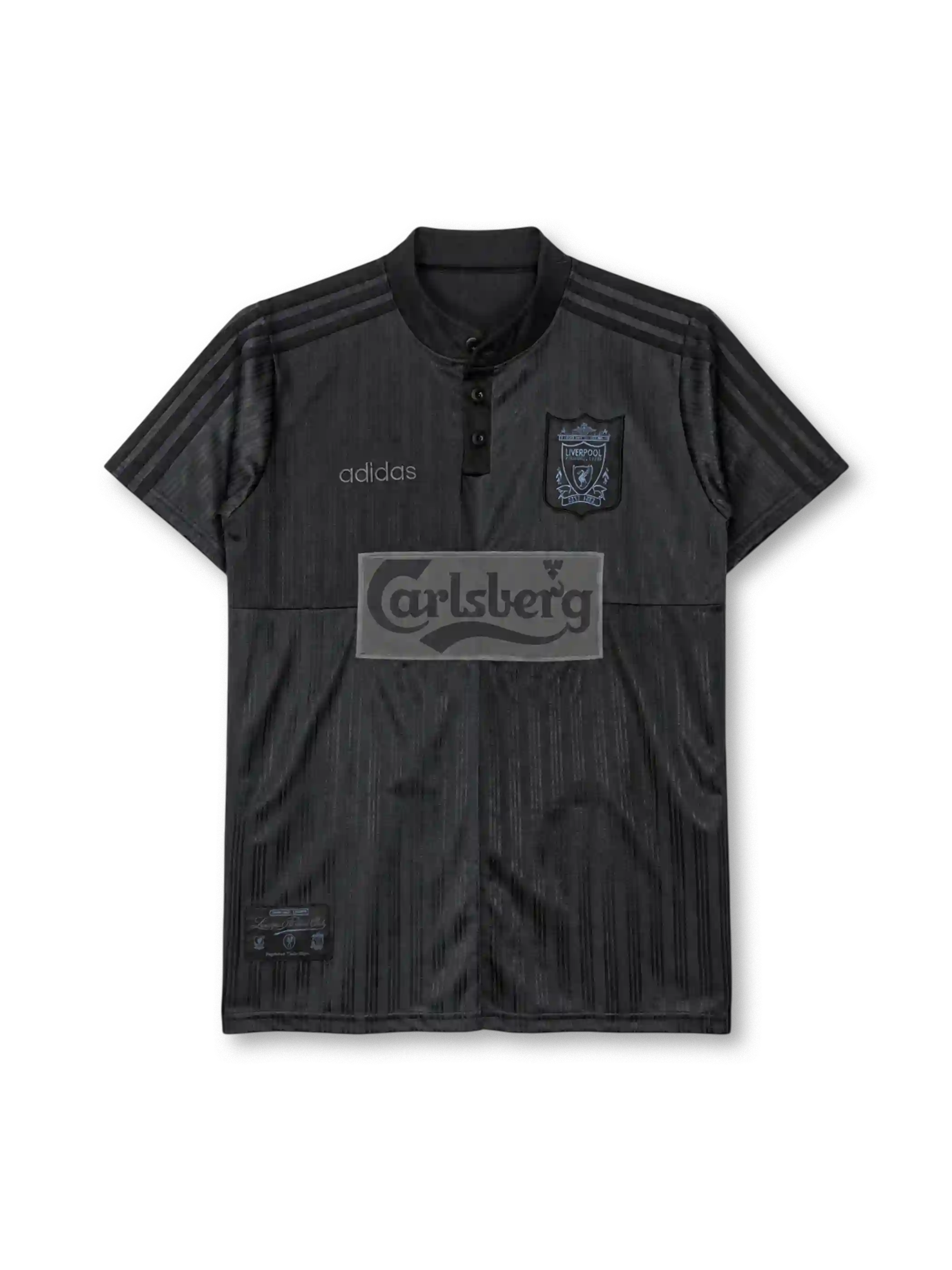 リヴァプール 1995-96 adidas Bringback スペシャルエディション ユニフォーム ブラック グランパ襟 Carlsbergロゴ入り