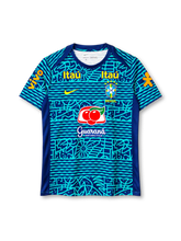 ブラジル代表 2024年 プレマッチトレーニングシャツ(Nike製、ターコイズ×ネイビー、Itaúスポンサー)