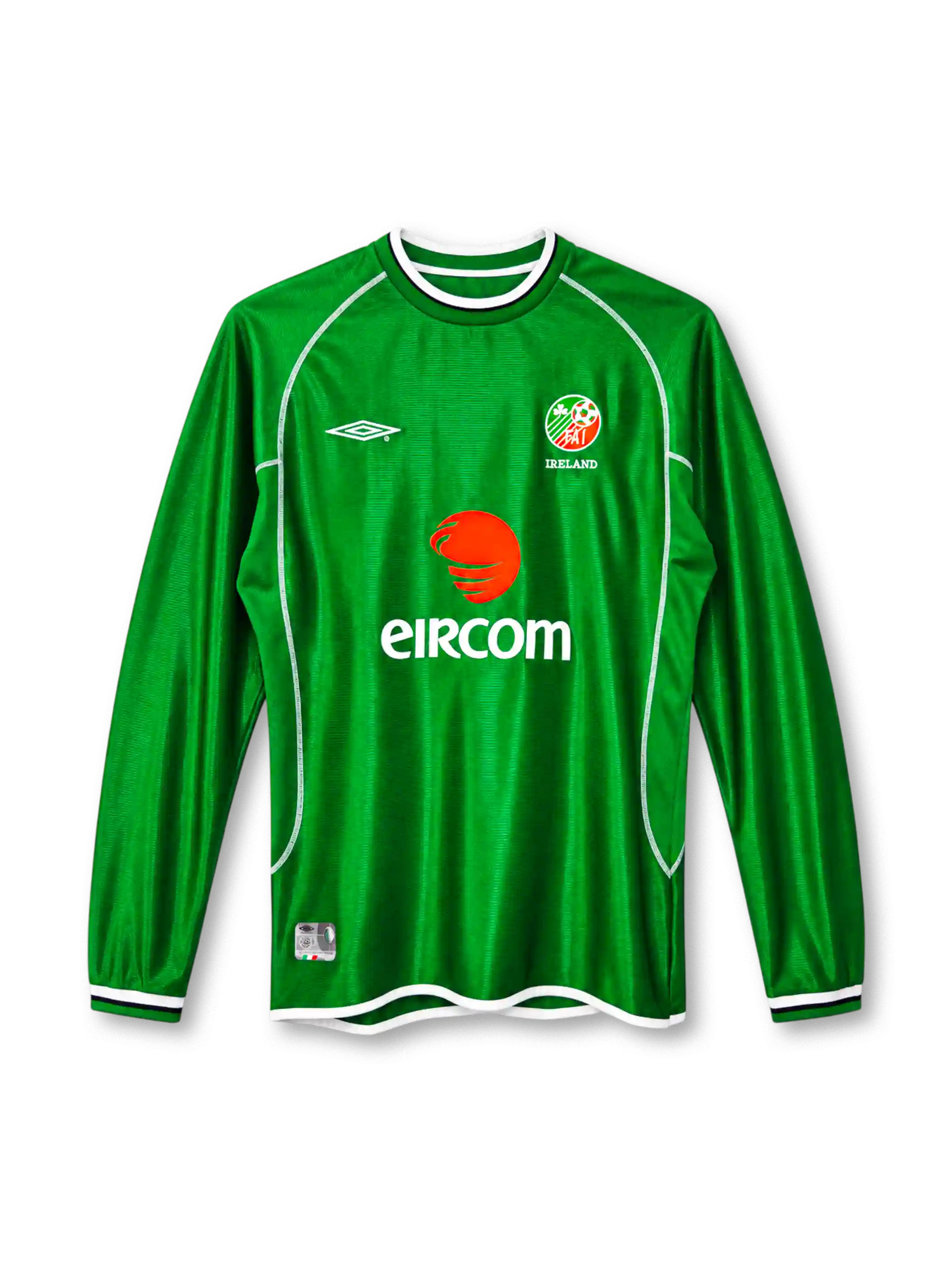 2002 アイルランド代表 ホームジャージ 長袖 Umbro eircom サッカーユニフォーム