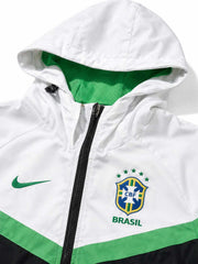 ブラジル代表 2026 ホワイトブラックフーデッドウインドランナージャケット