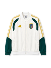 イタリア代表 2024年 ホワイトトレーニングジャケット(adidas製、白地、金と緑のディテール)