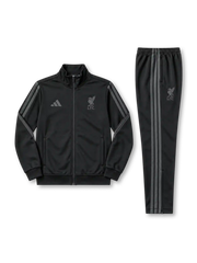 リバプールFC 2026/27シーズン ブラックトレーニングトラックスーツ(adidas製、黒地、adidasストライプ)