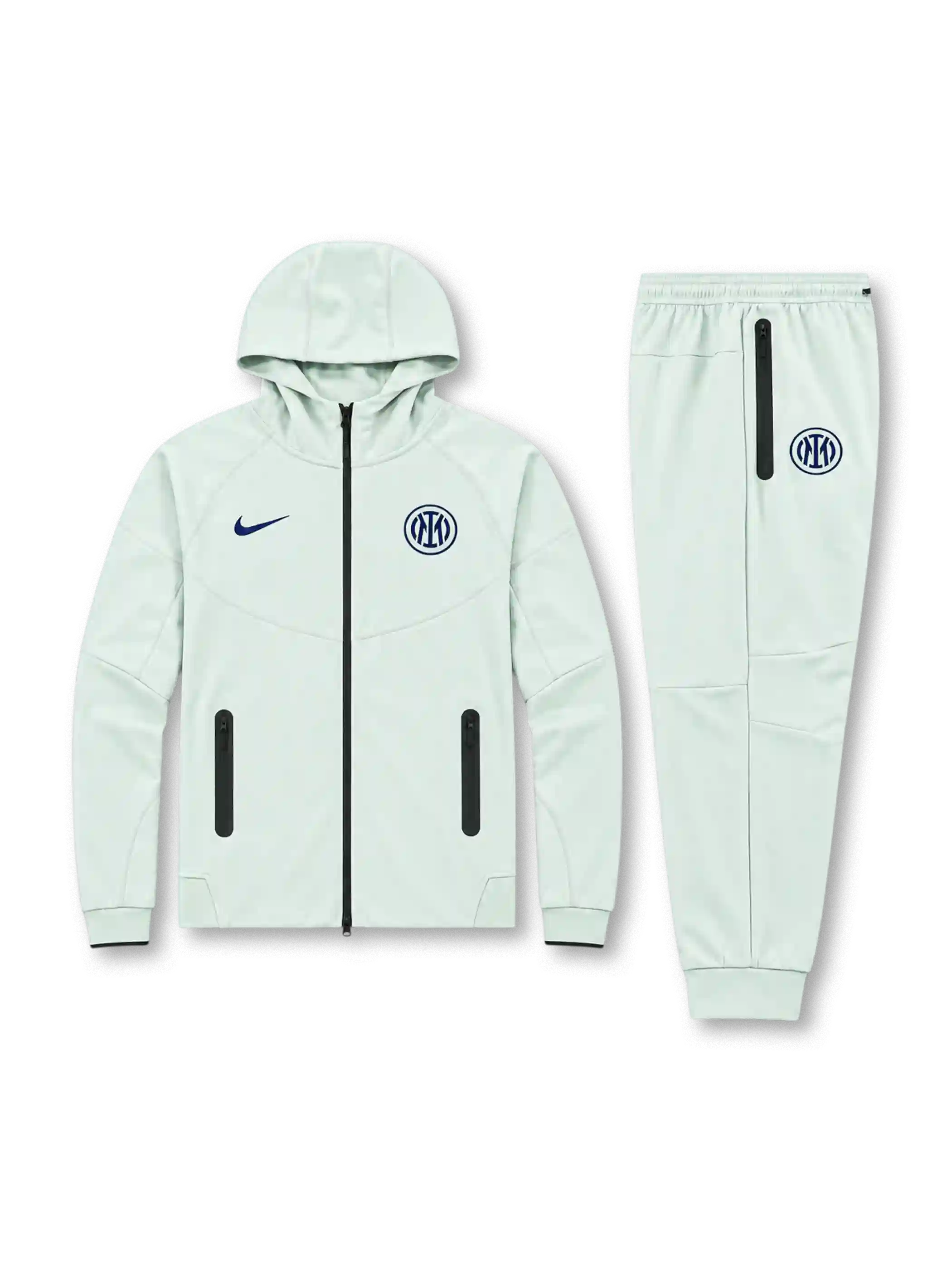 インテル 2026-27 ライトグレー フード付きトラックスーツ セットアップ Nikeロゴ