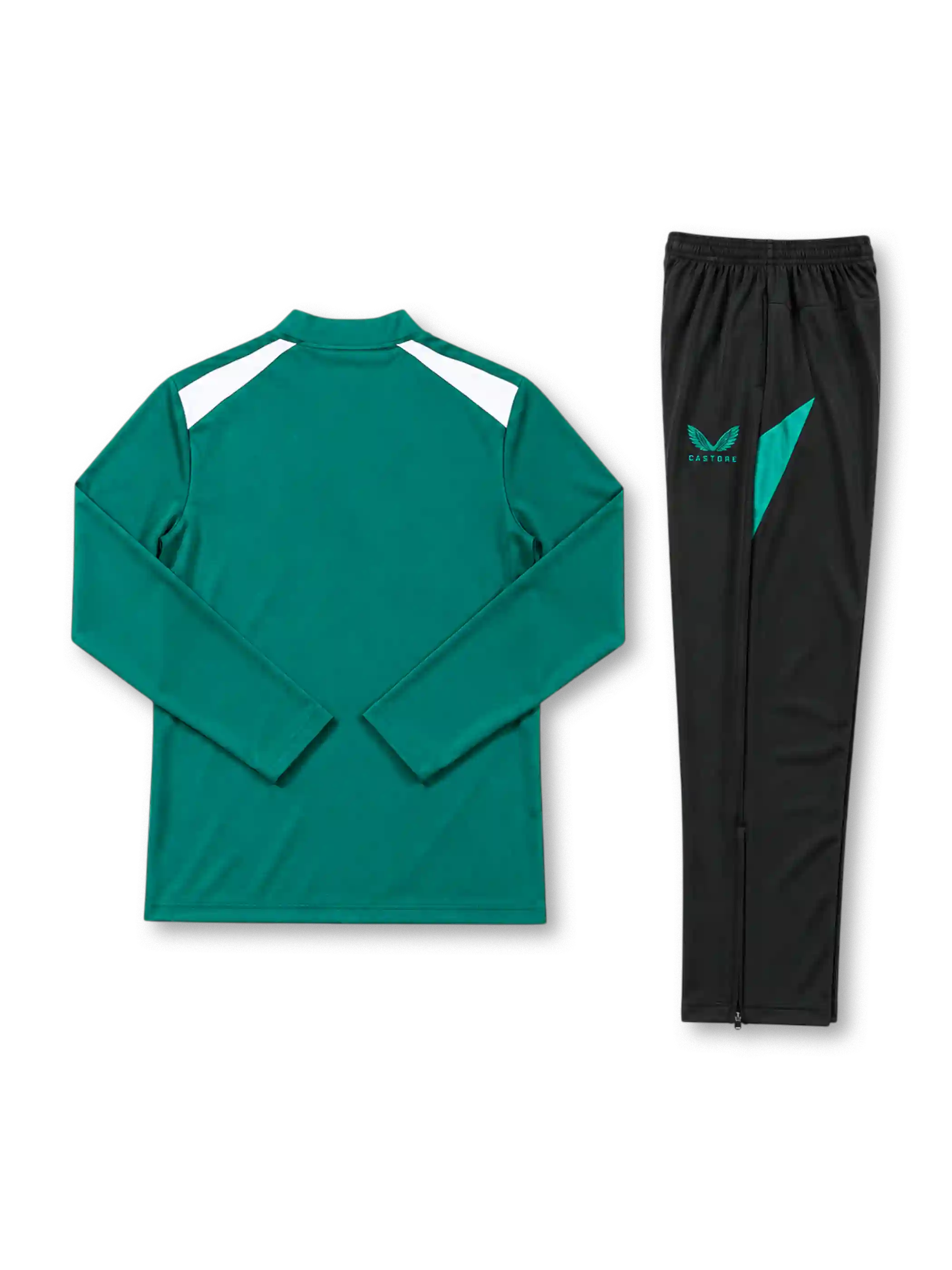 フェイエノールト 2026-27 グリーン ハーフジップ トレーニングセット ブラックパンツ Castore